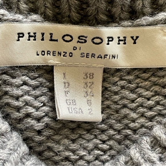 Philosophy Di Lorenzo Serafini Happy Without You Wool Blend Gray Jumper Sweater - Picture 7 of 12